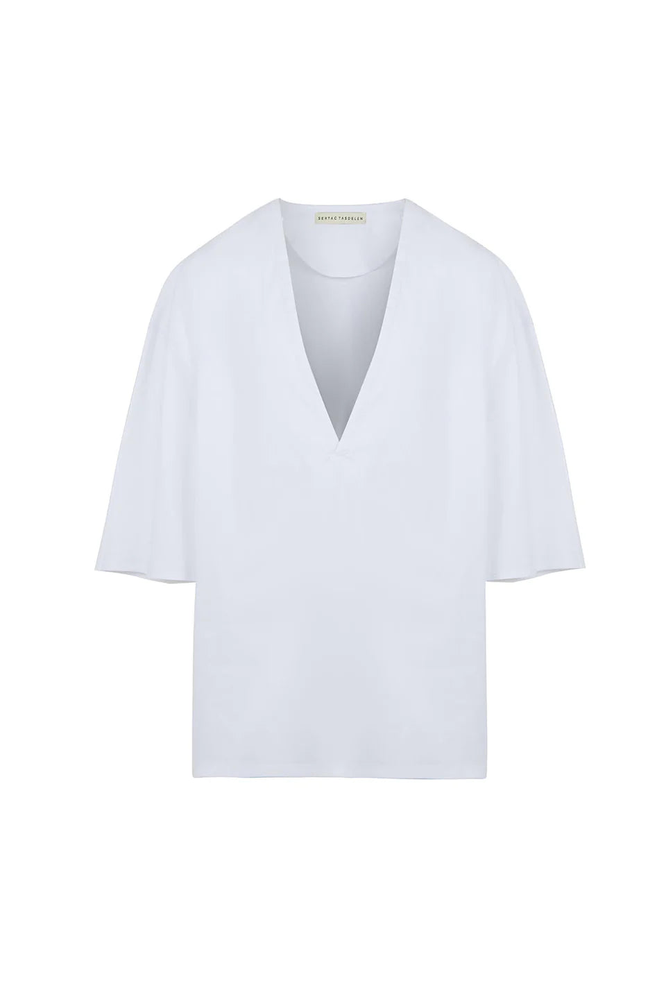 V Neck White T-Shirt: Cotton