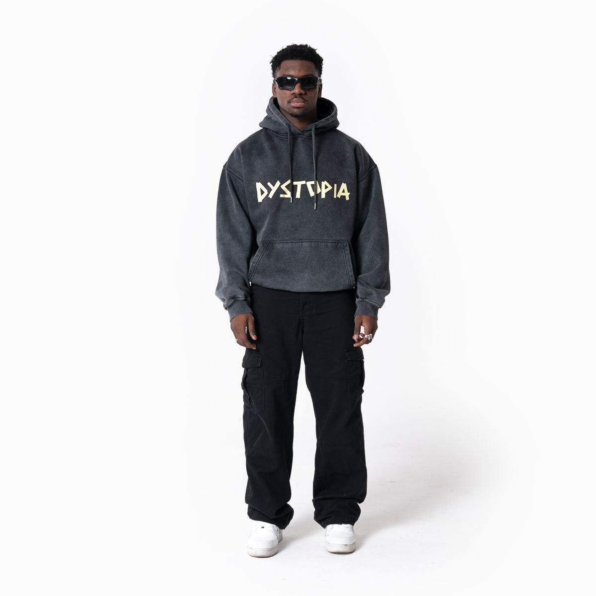 Dystopia Washed Tape Logo Hoodie