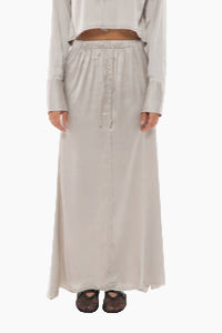Silky Long Skirt | Silver Grey