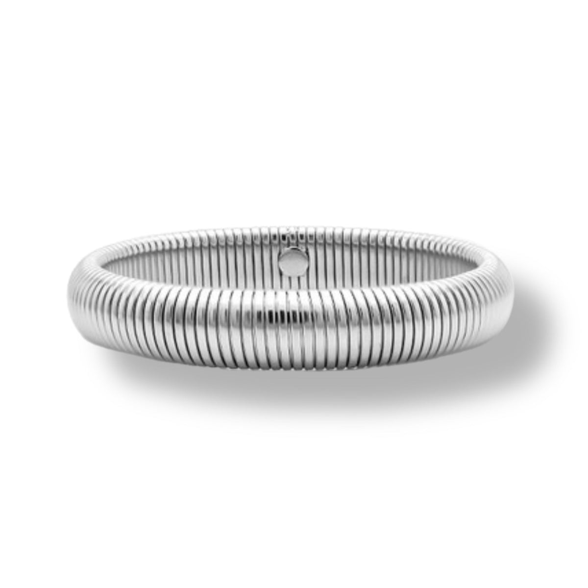 Silver bracelet on a white background