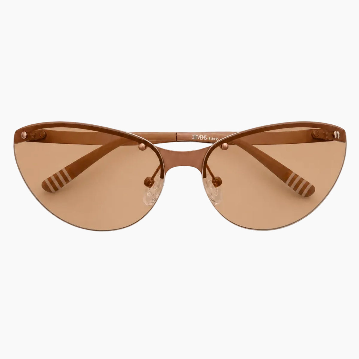Brown sunglasses with a white background