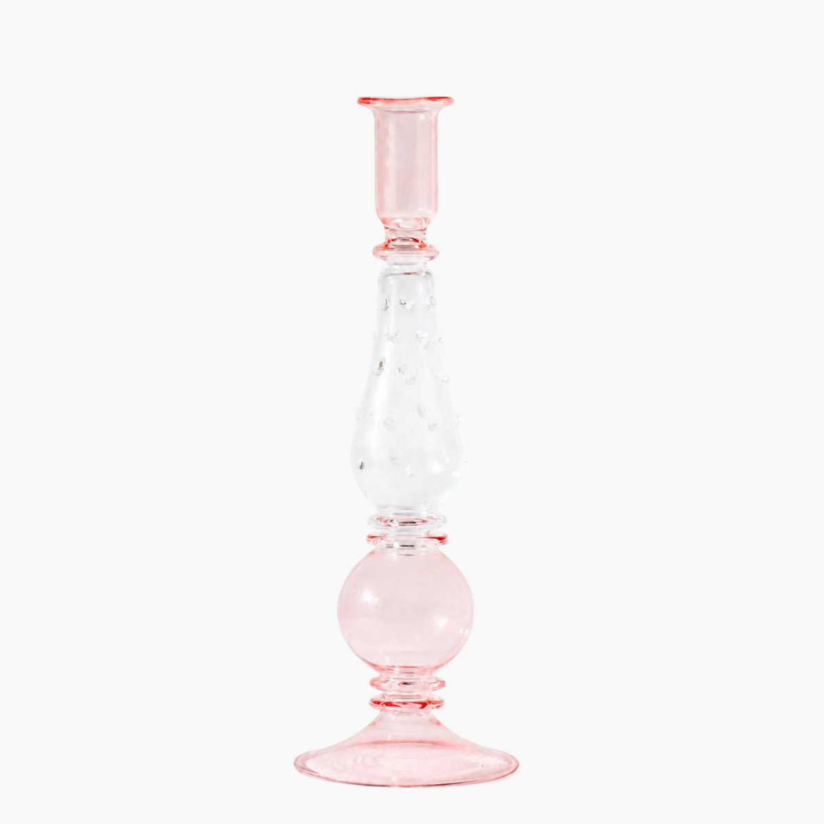 Rose glass candle holder