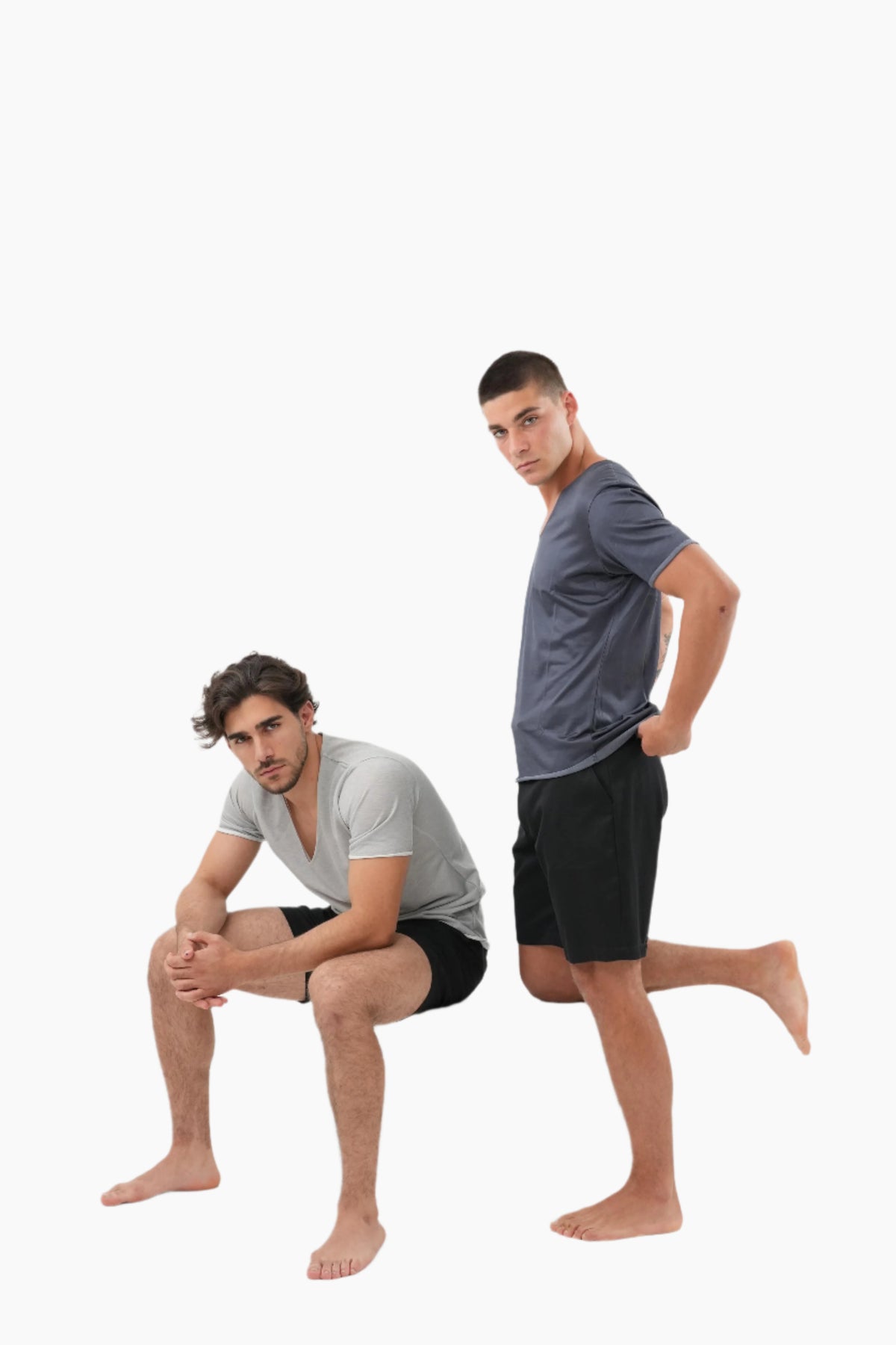 Two men wearing a classic V-neck