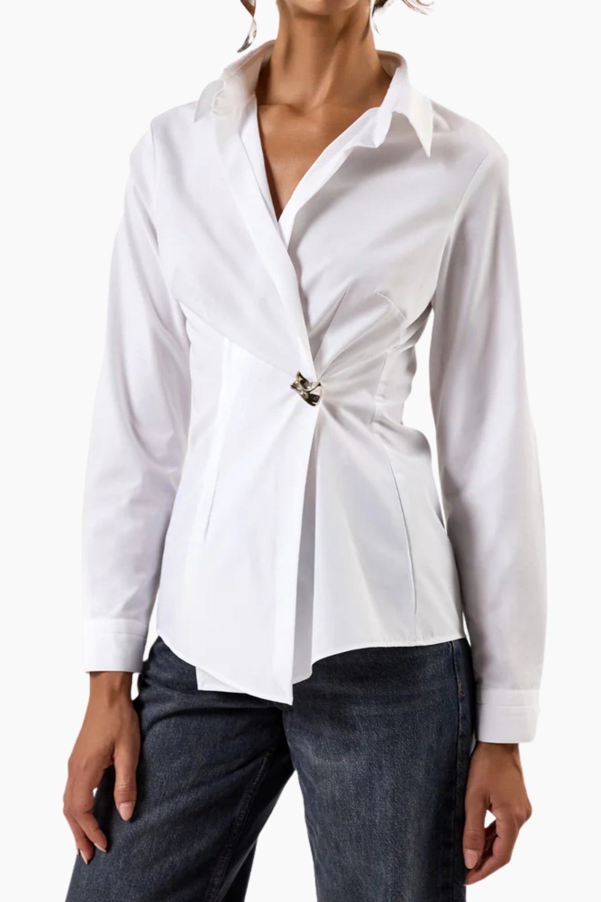 White blouse with a unique design
