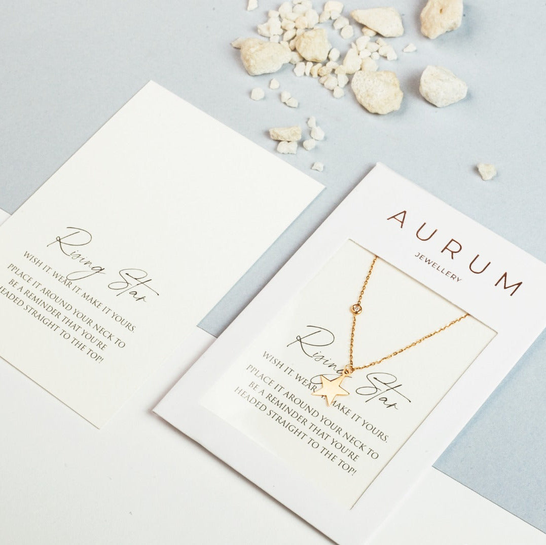 18k Gold Necklace With White Diamond(Rising Star)