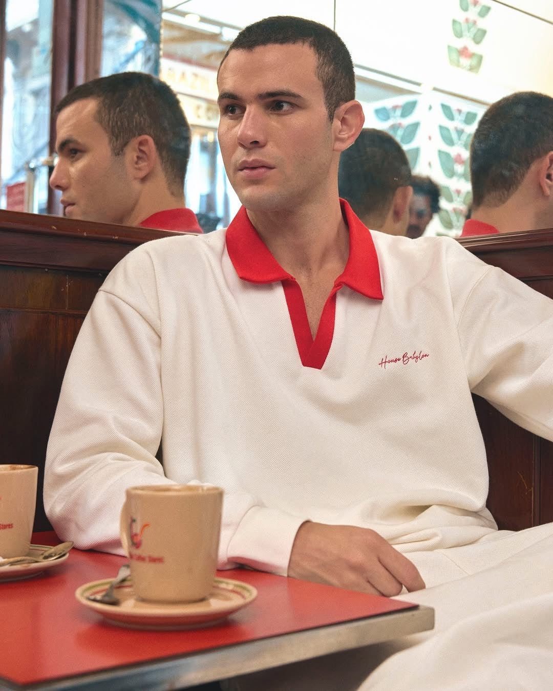 Pique Red Contrast Polo Shirt