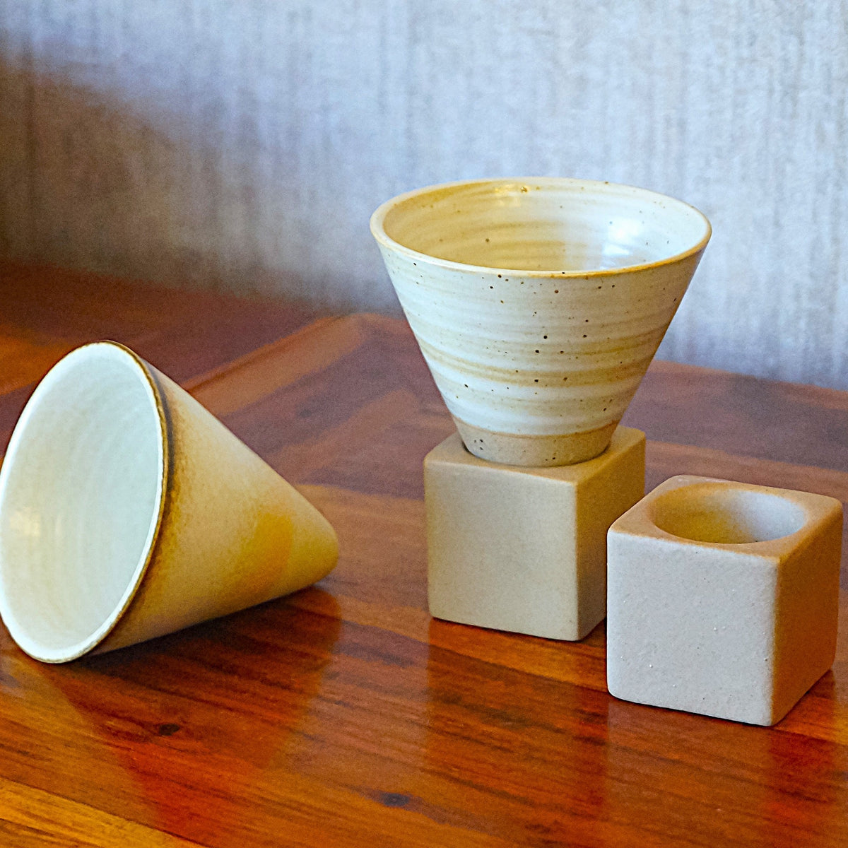 Tohfa Luxe Mehar Ceramic Cup with Stand Set of 2 – in a Gift Box