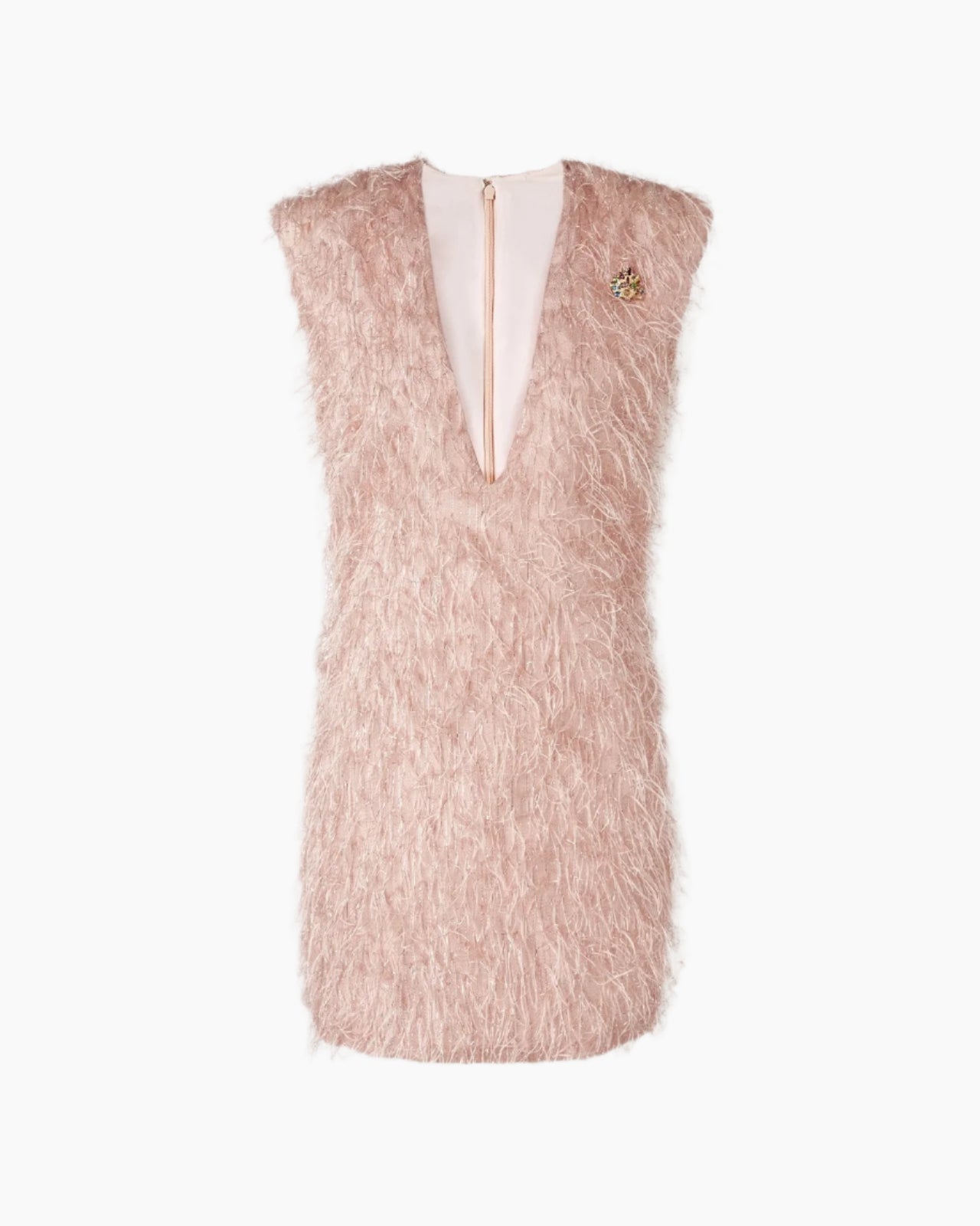 Genny Organza Feather Pink Dress