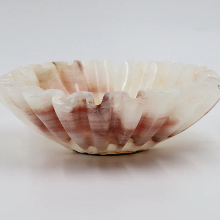 White Onyx Ruffle Bowl