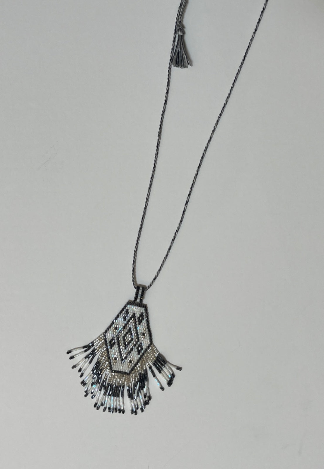 Collier Pendentif Perles Tissees Hexagon