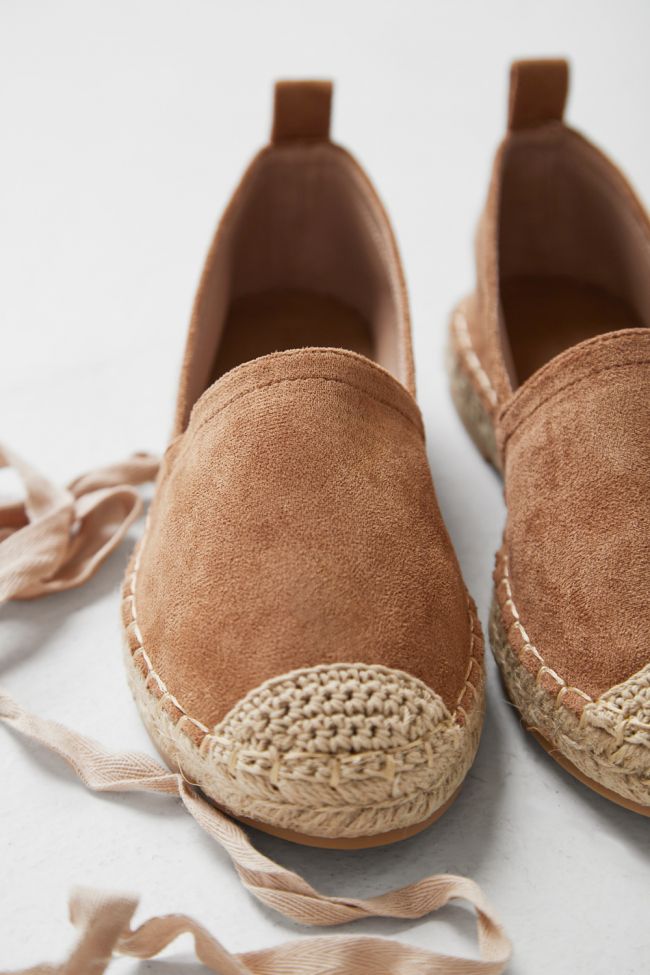 Pair of brown espadrilles with jute sole