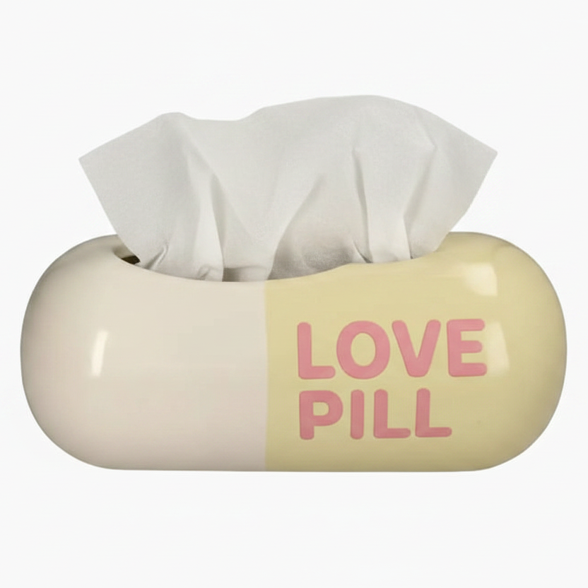KAL-8438 Planter Love Pill Fine Earthenware Yellow 30.5x14x12