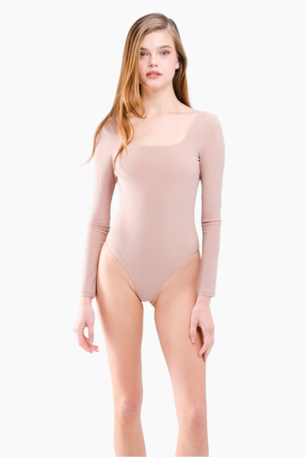 TCHERIZ,raw edge scoop neckline and a double snap closure, breathable Jersey fabric, powder pink