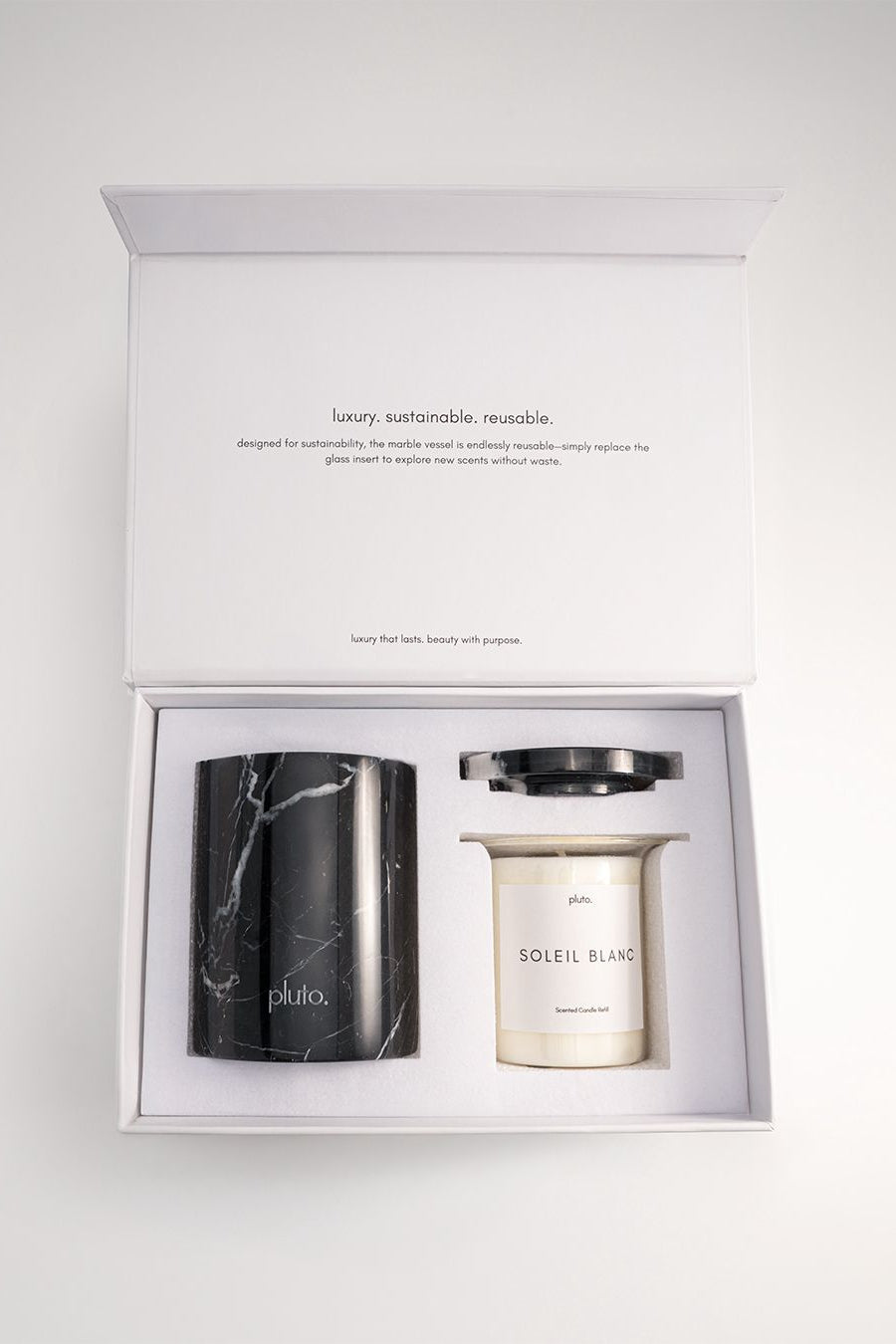 Marble candle jar- Black Marquina