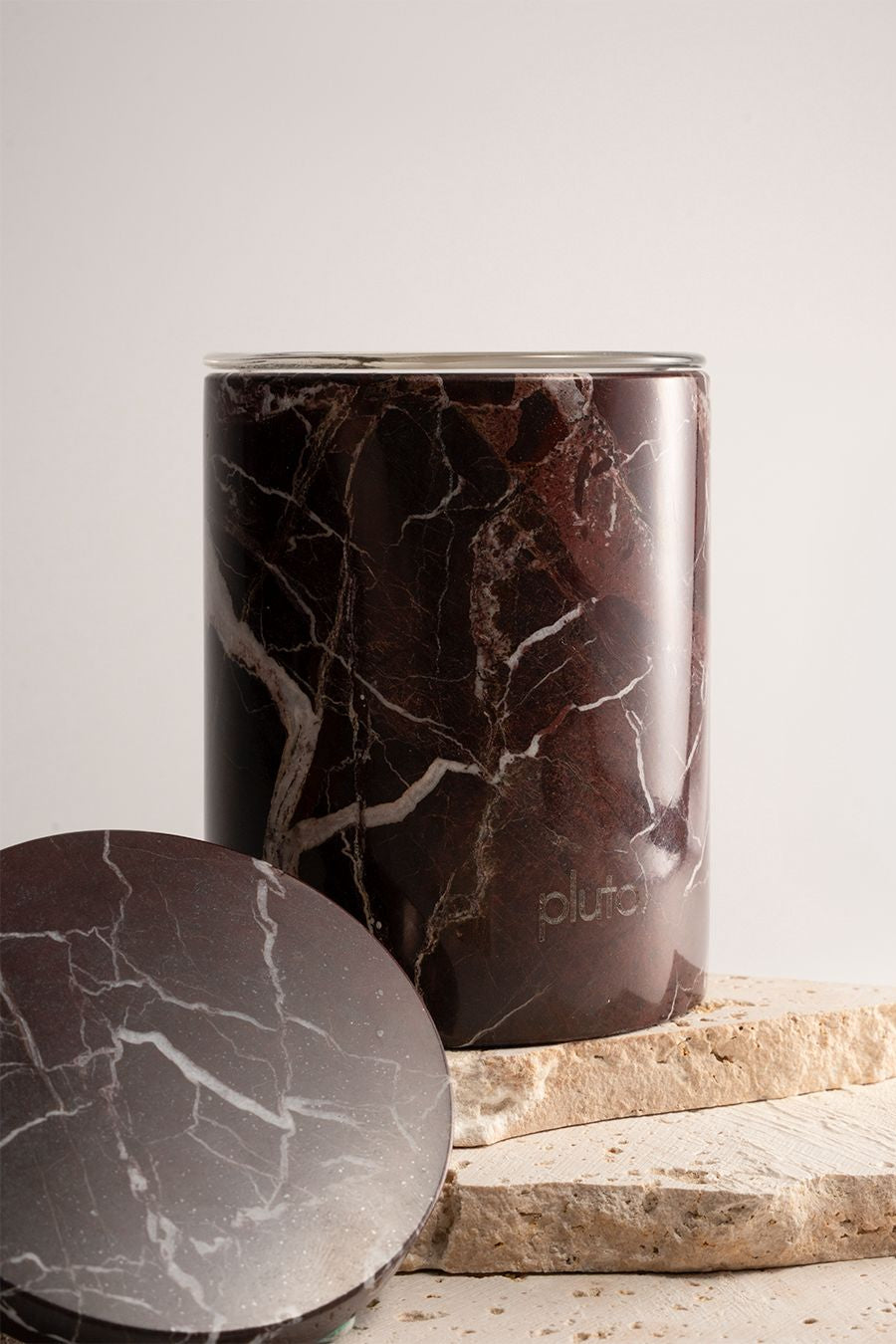 Marble candle jar- Roso levanto