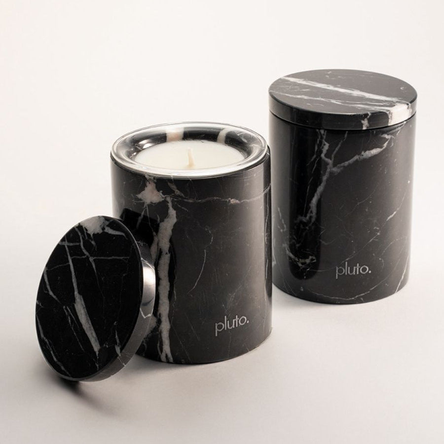 Marble candle jar- Black Marquina