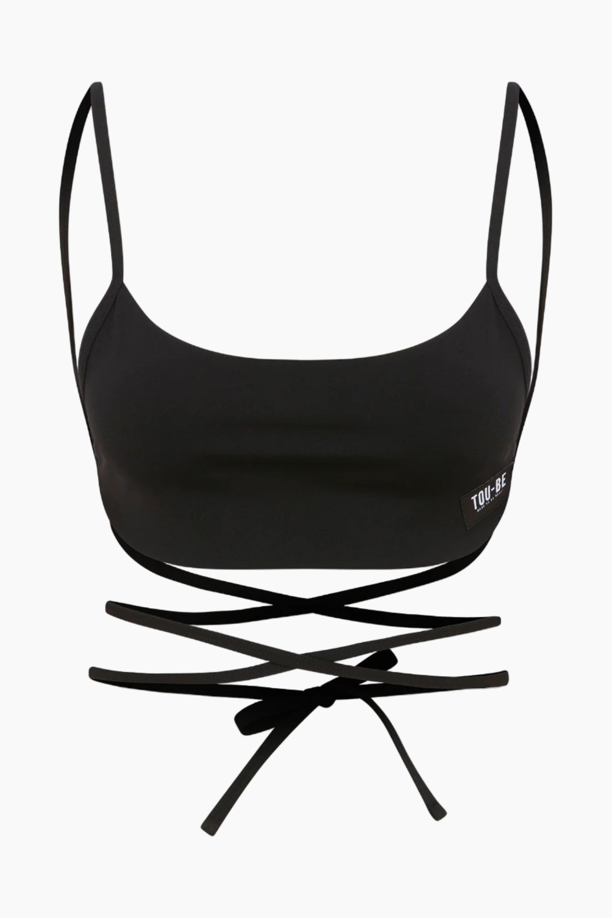 Feminine black top featuring a long rope back for a customizable look. Perfect for both daywear and a night out.