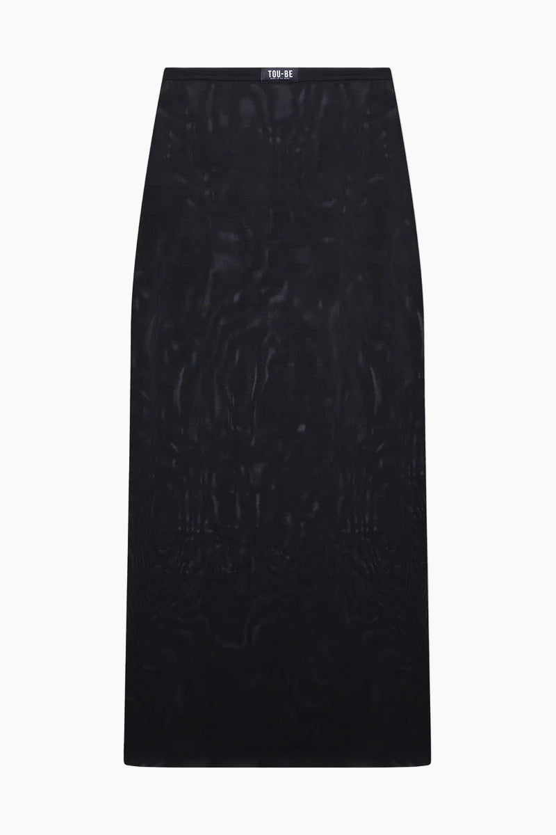 Black pencil t Mesh long skirt