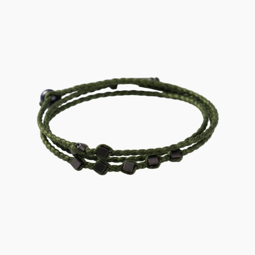 A handmade braid of total 55cm length, which can be worn as triple bracelet or even necklace.