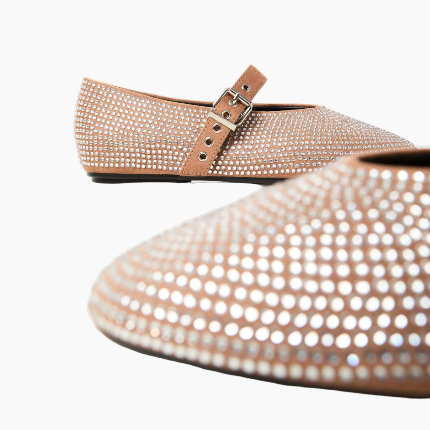 Studded flats with a strap