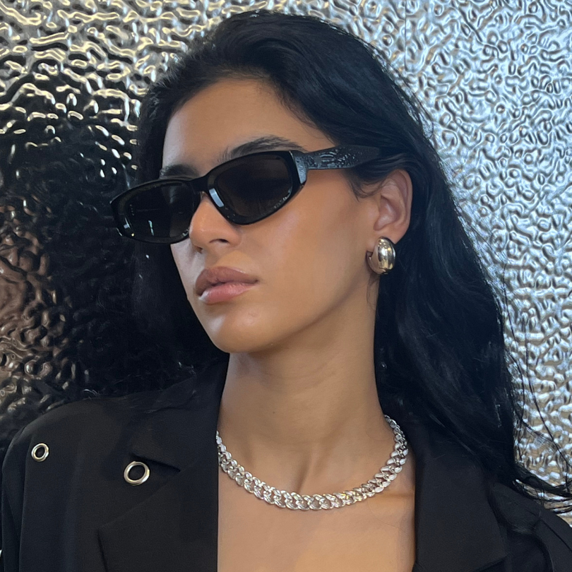 Big Spring Clasp Half Pave Cuban Chain Choker