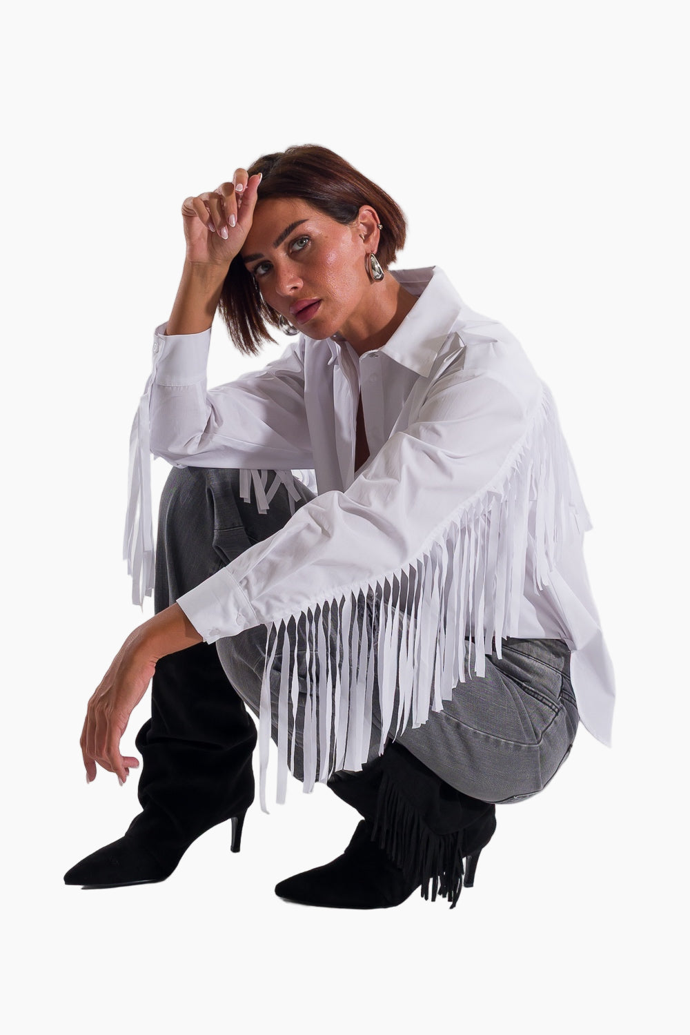 B823N Camicia Frange