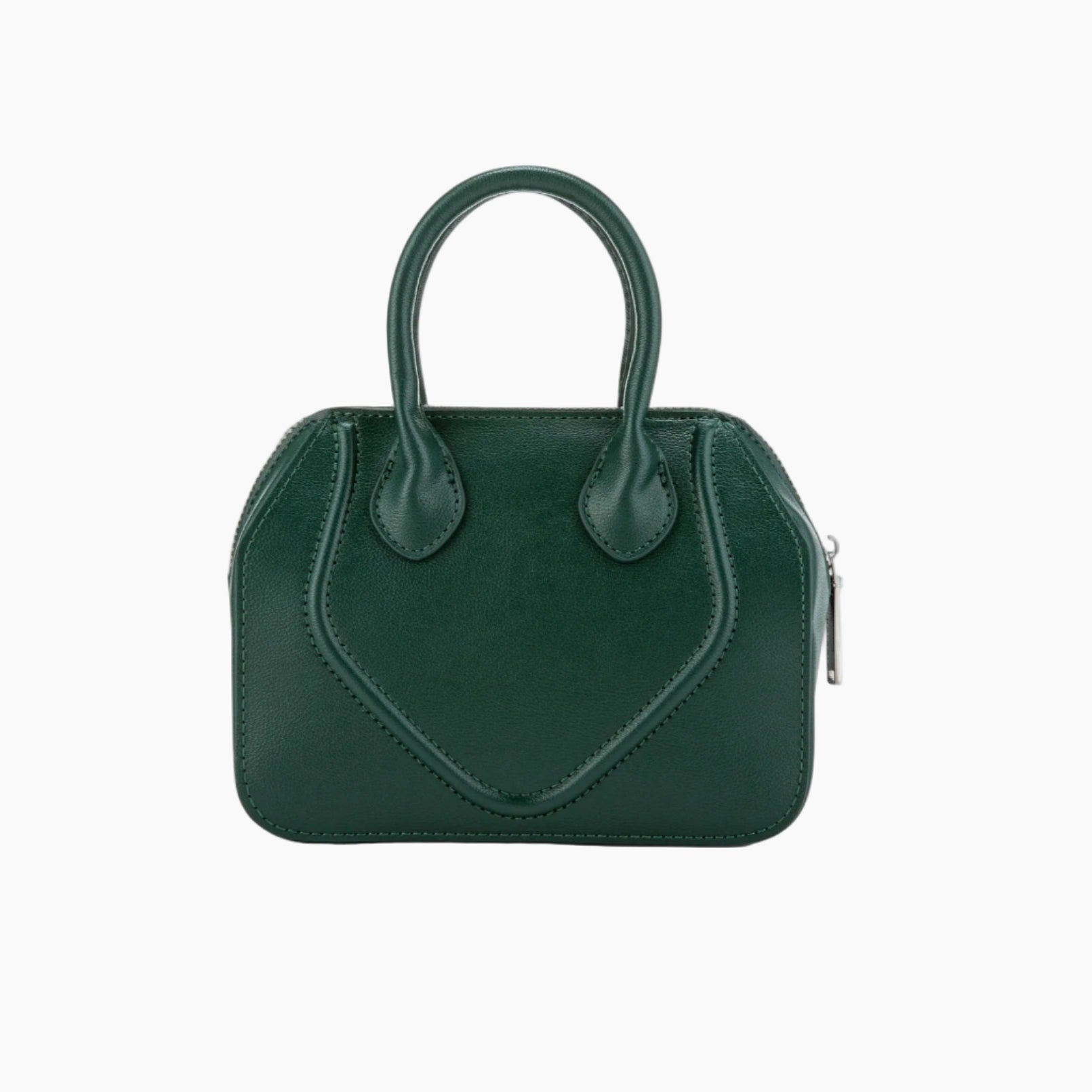 Green handbag on a white background