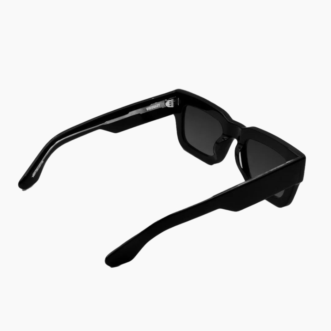 Black sunglasses on a white background