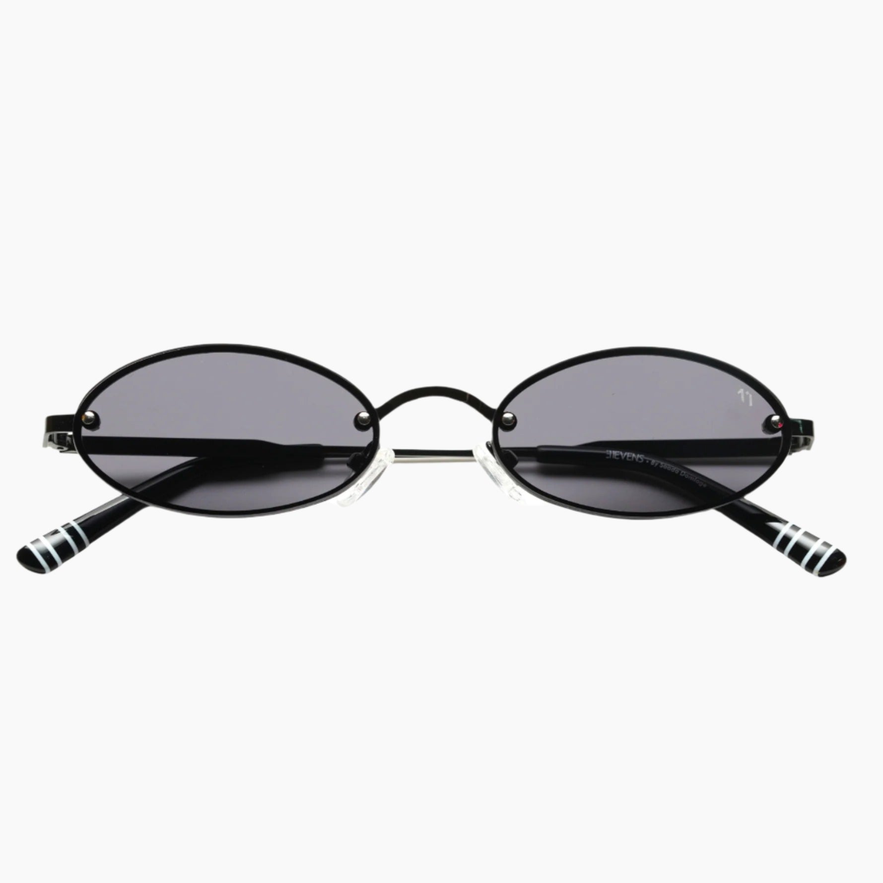 Black sunglasses with a unique design