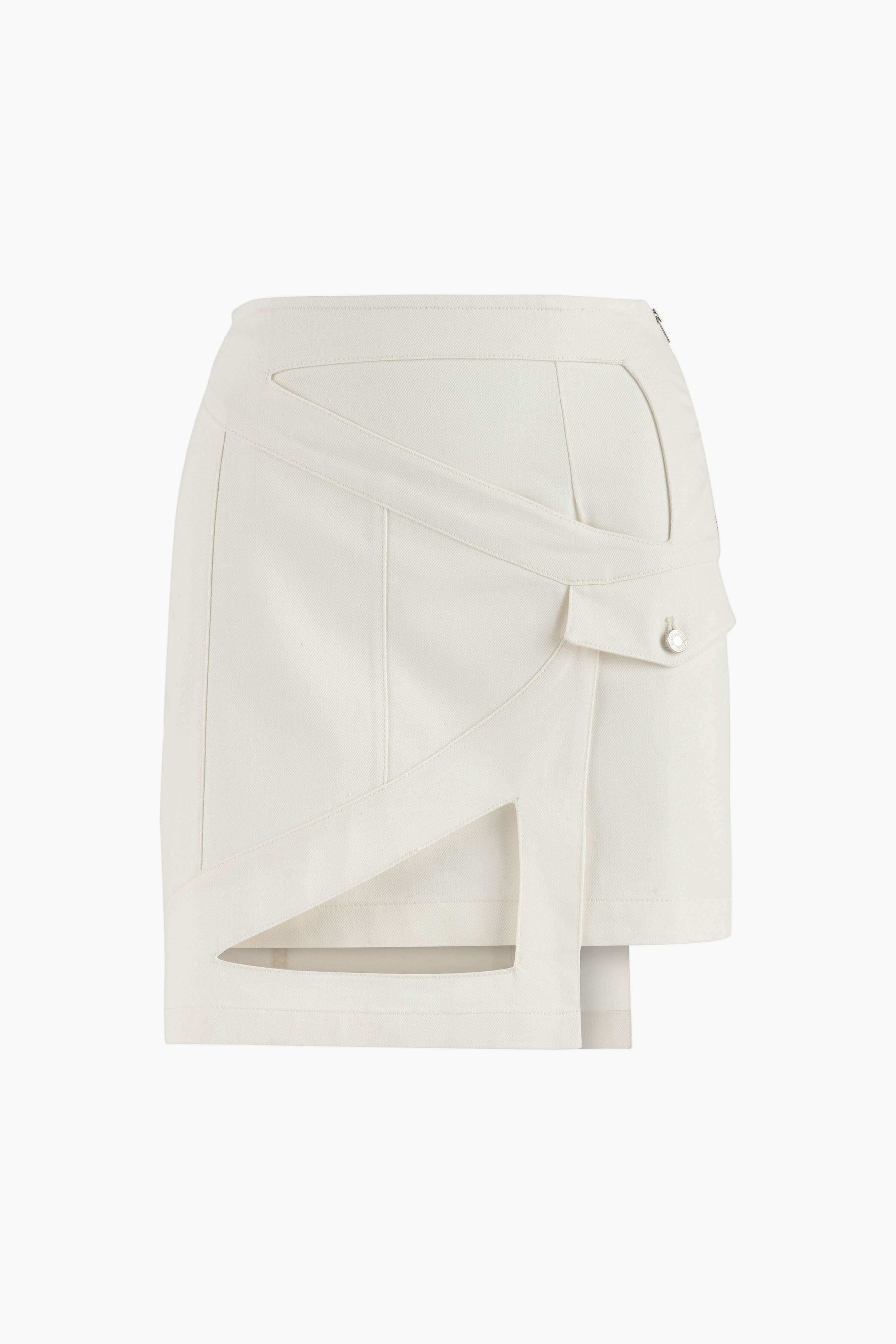 White skirt with a button detail