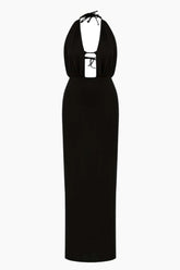 Black halter neck dress
