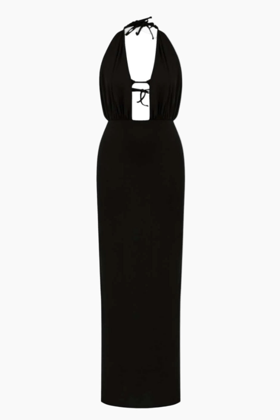 Black halter neck dress