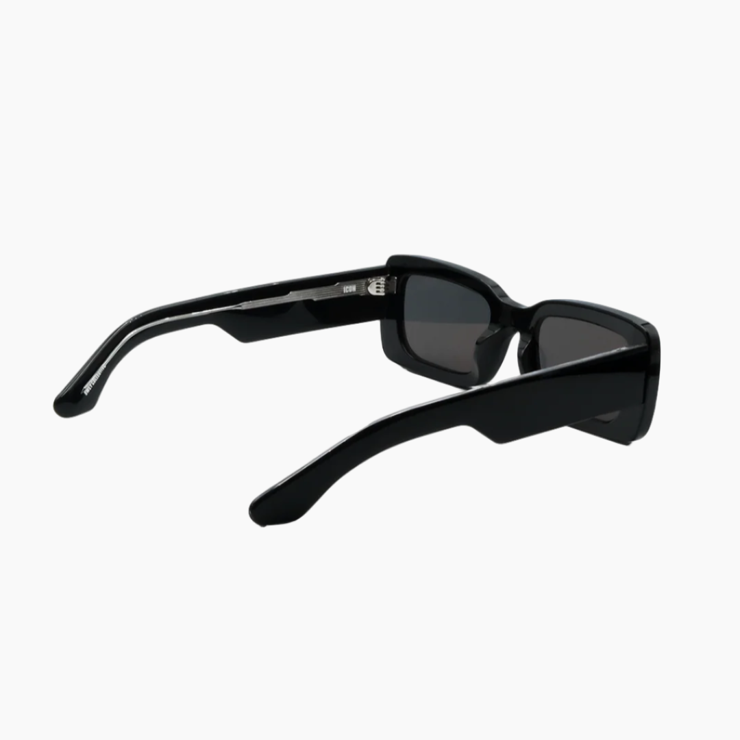 Black sunglasses on a white background