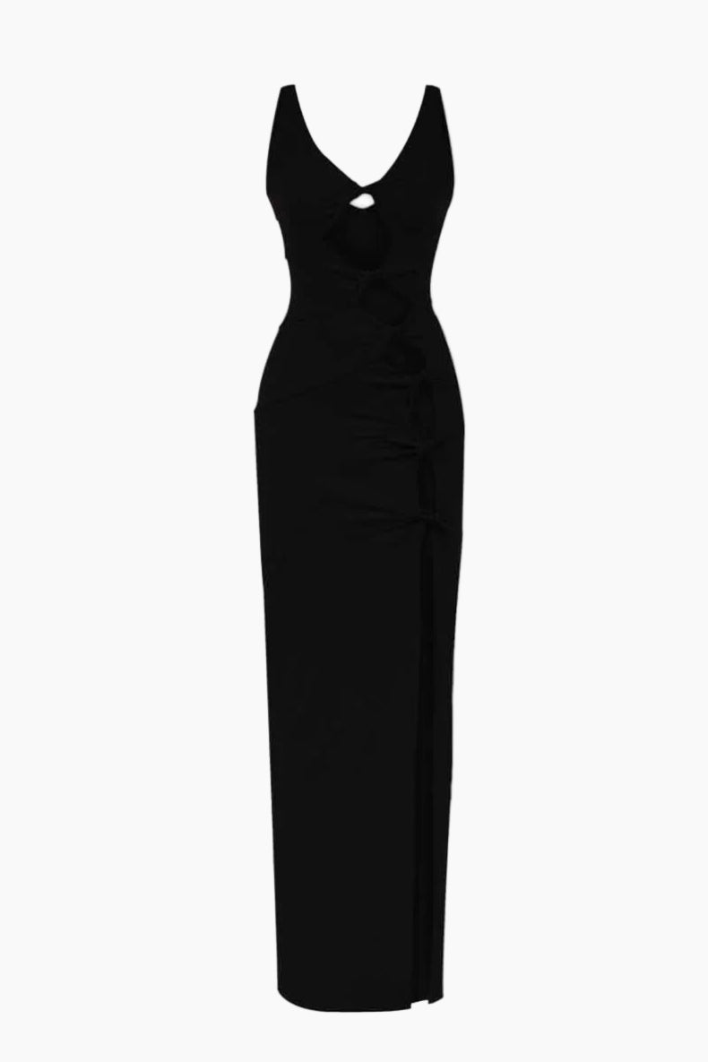 Black dress on a white background