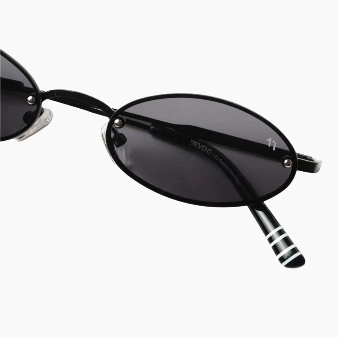Black sunglasses with a unique design