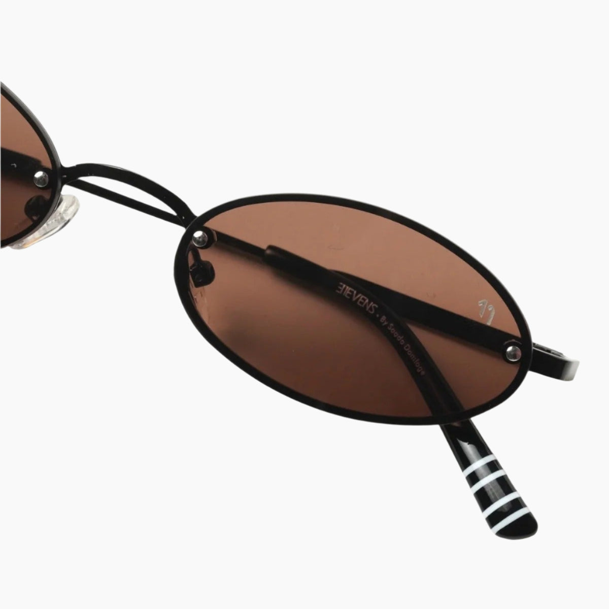Sunglasses with brown lenses and black frame