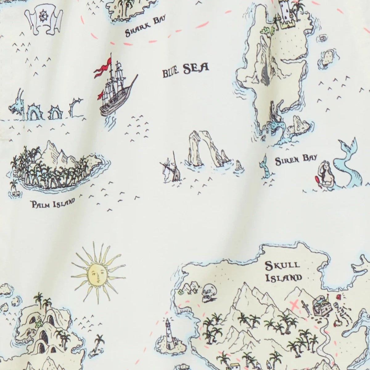 Treasure Map" swim shorts.