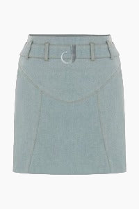 Light blue skirt with a belt