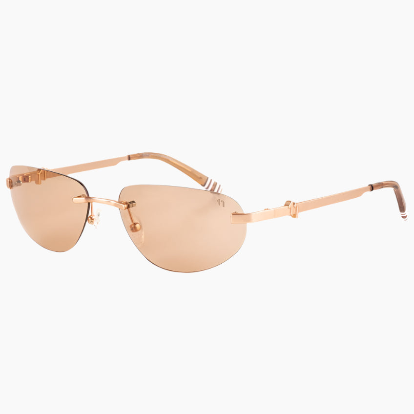 anti-scratch, anti-reflective coat and UV600 protection, gold sunglasses