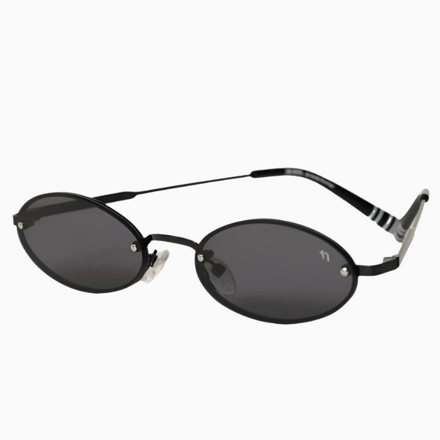 Black sunglasses with a unique design