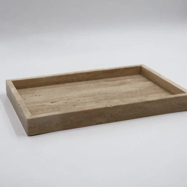 Wooden tray on a white background