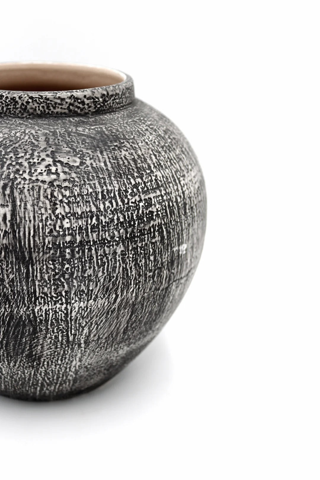 Textured ceramic vase