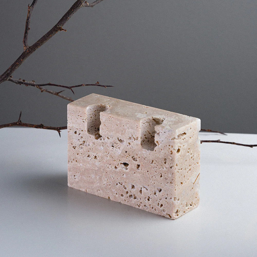 Rectangular stone block with natural texture