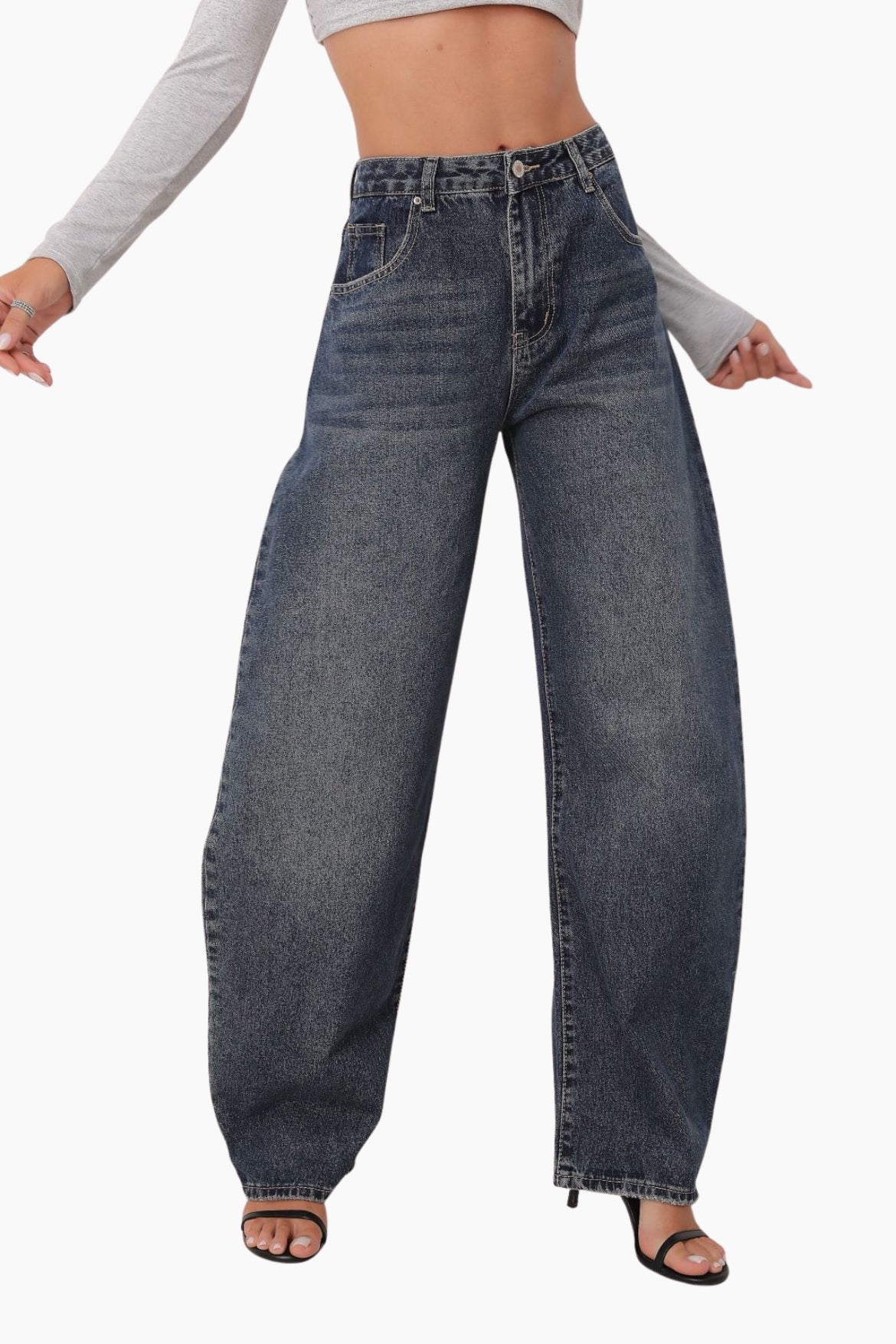 Blue jeans worn by a person
