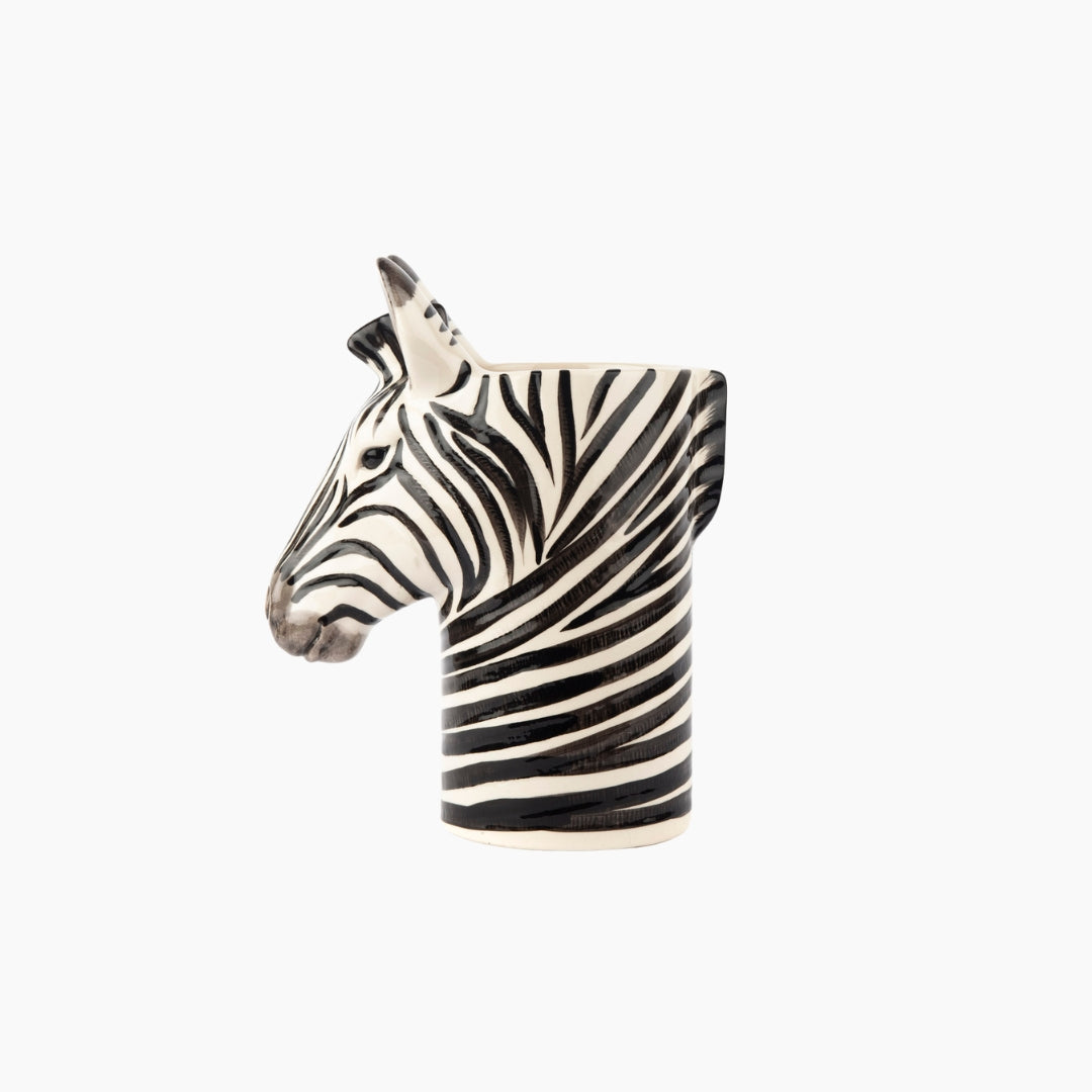 Zebra head sculpture pencil pot