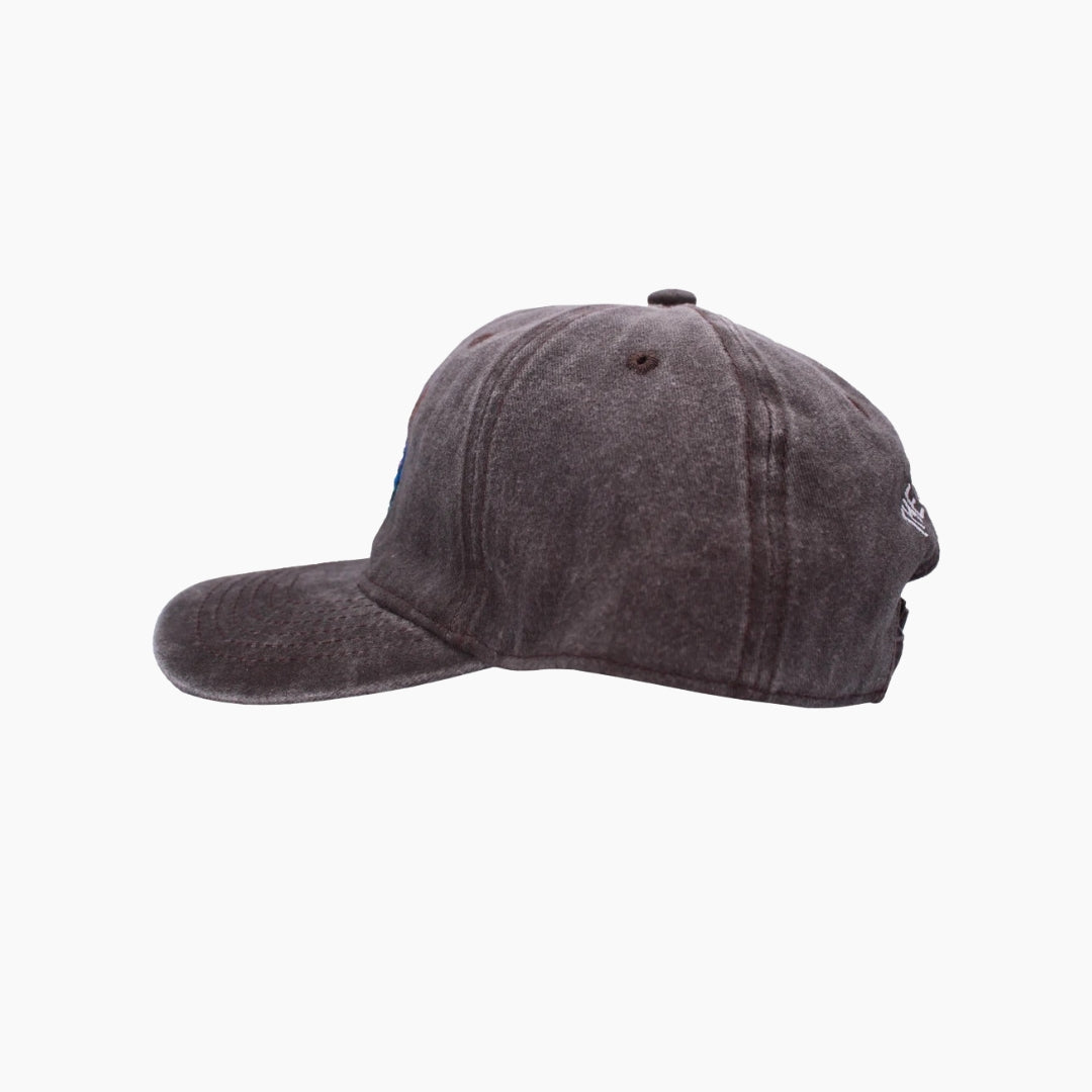 Dark gray cap on a white background