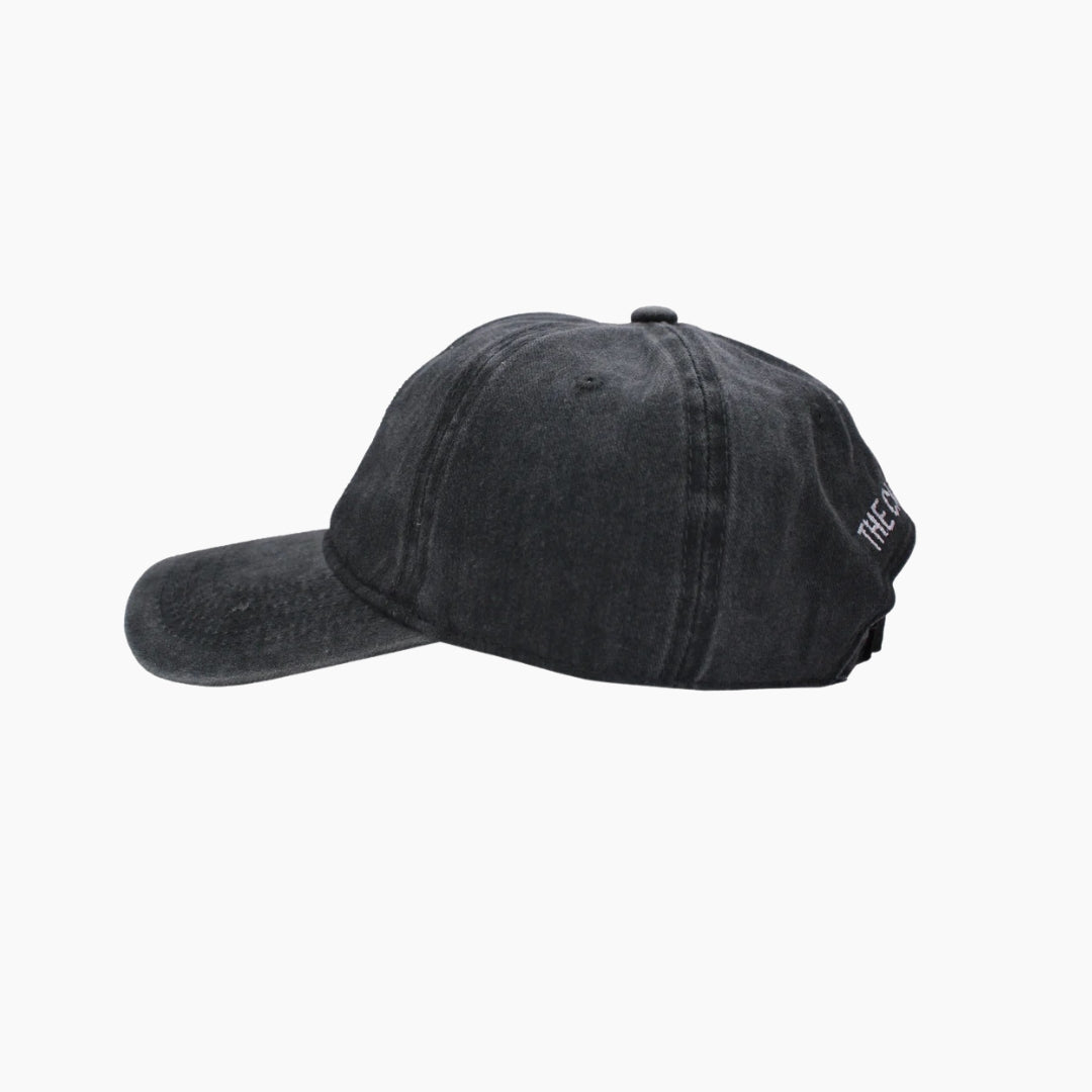 Black denim cap