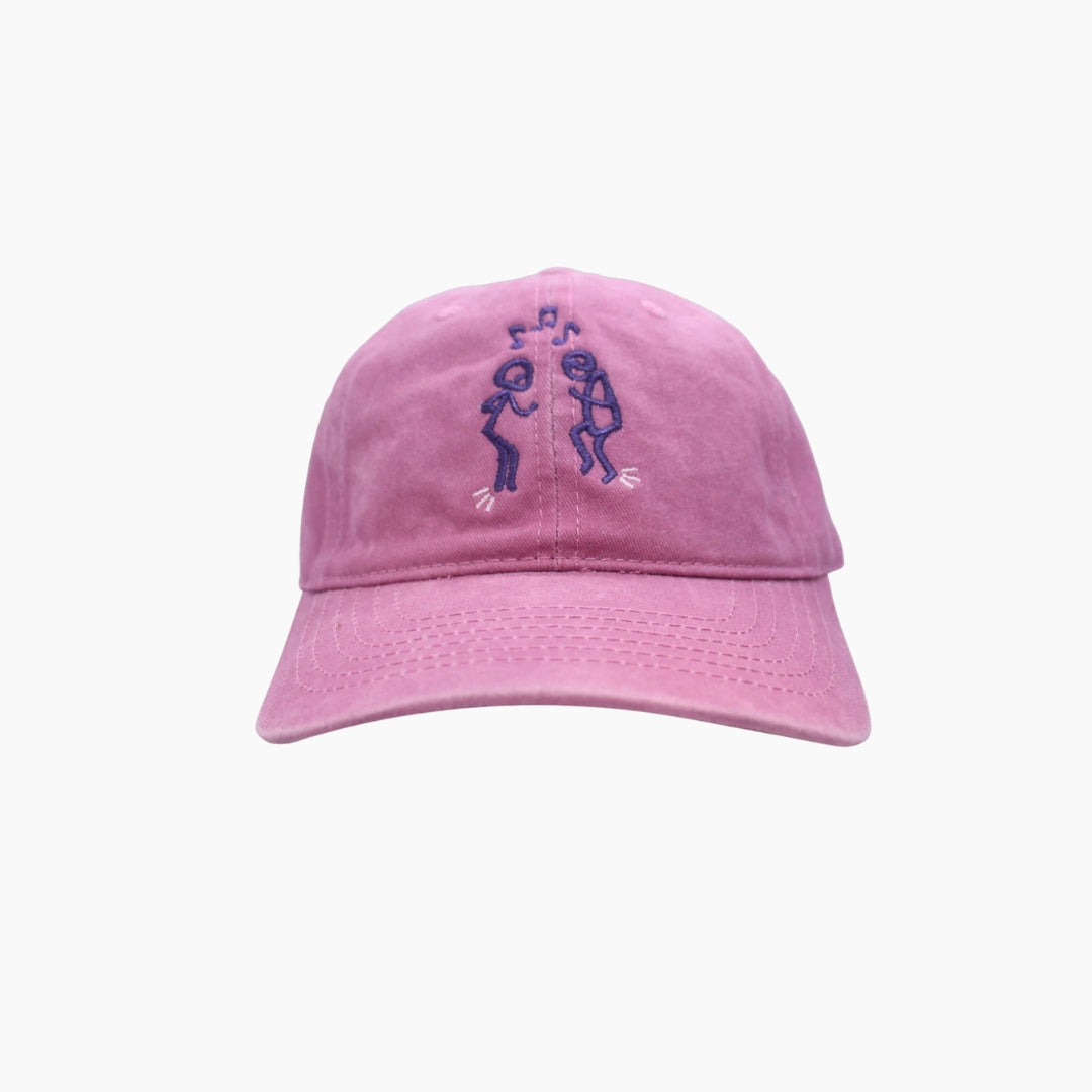 Pink cap with a logo