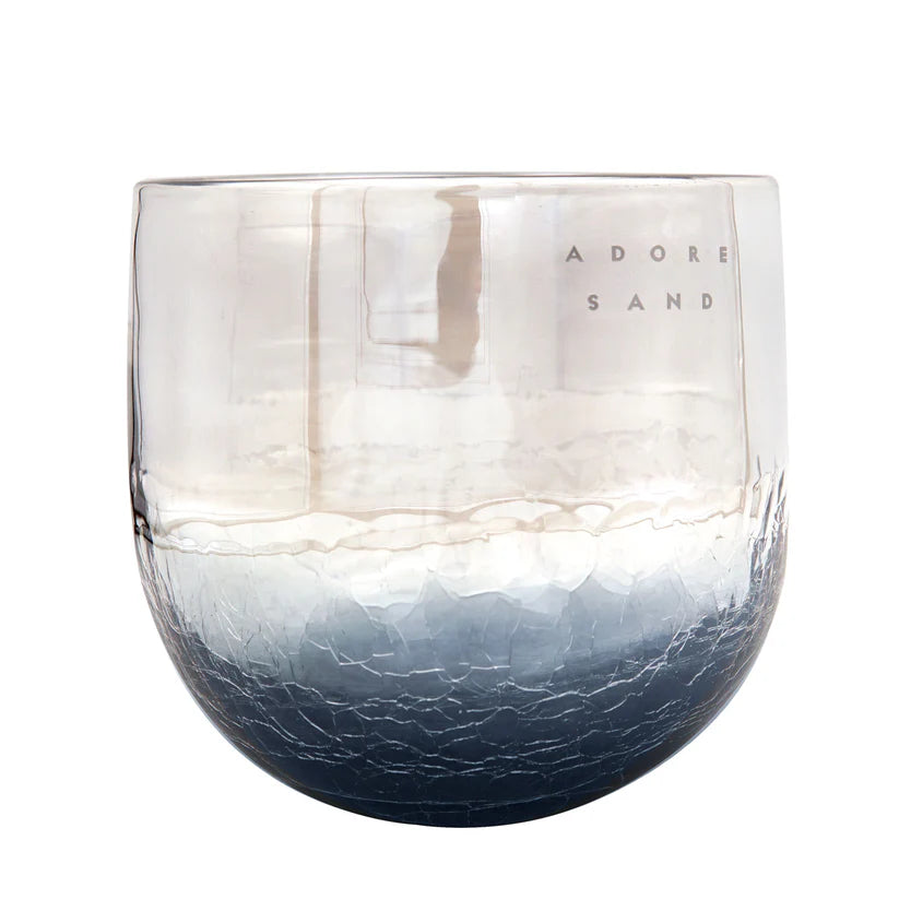 Midnight desert set - Medium includes:
Handcrafted Midnight glass jar (size D12.5 cm H 11.5cm)
Premium Sand Candle 0.5 kg wax with 30 wicks