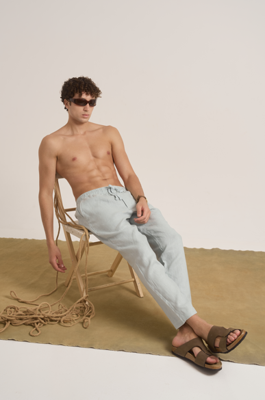Linen Trousers Charles Blue